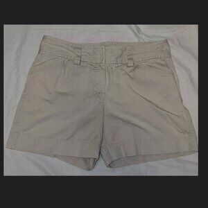 Ann Taylor Signature Fit Just Below Waist Cotton Khaki Shorts
